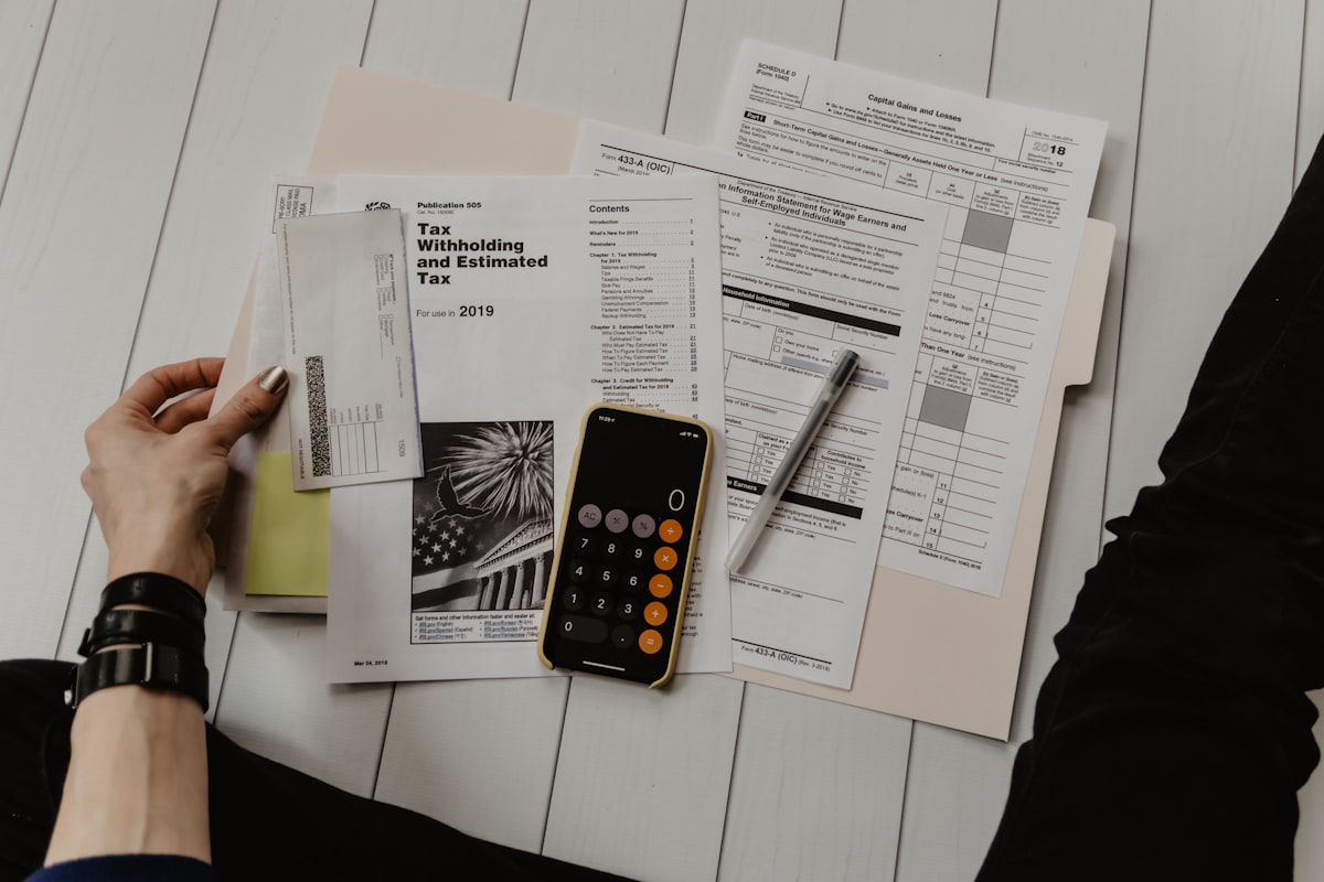 Business owner reviewing loan documents
