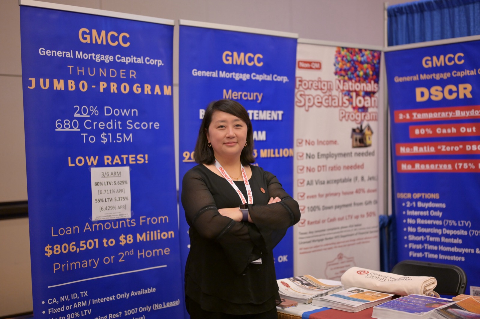 Vivian Wan presenting GMCC programs at a real-estate showcase